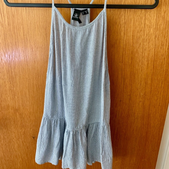 Volcom Blue White Stripe Tank Top - Picture 2 of 4